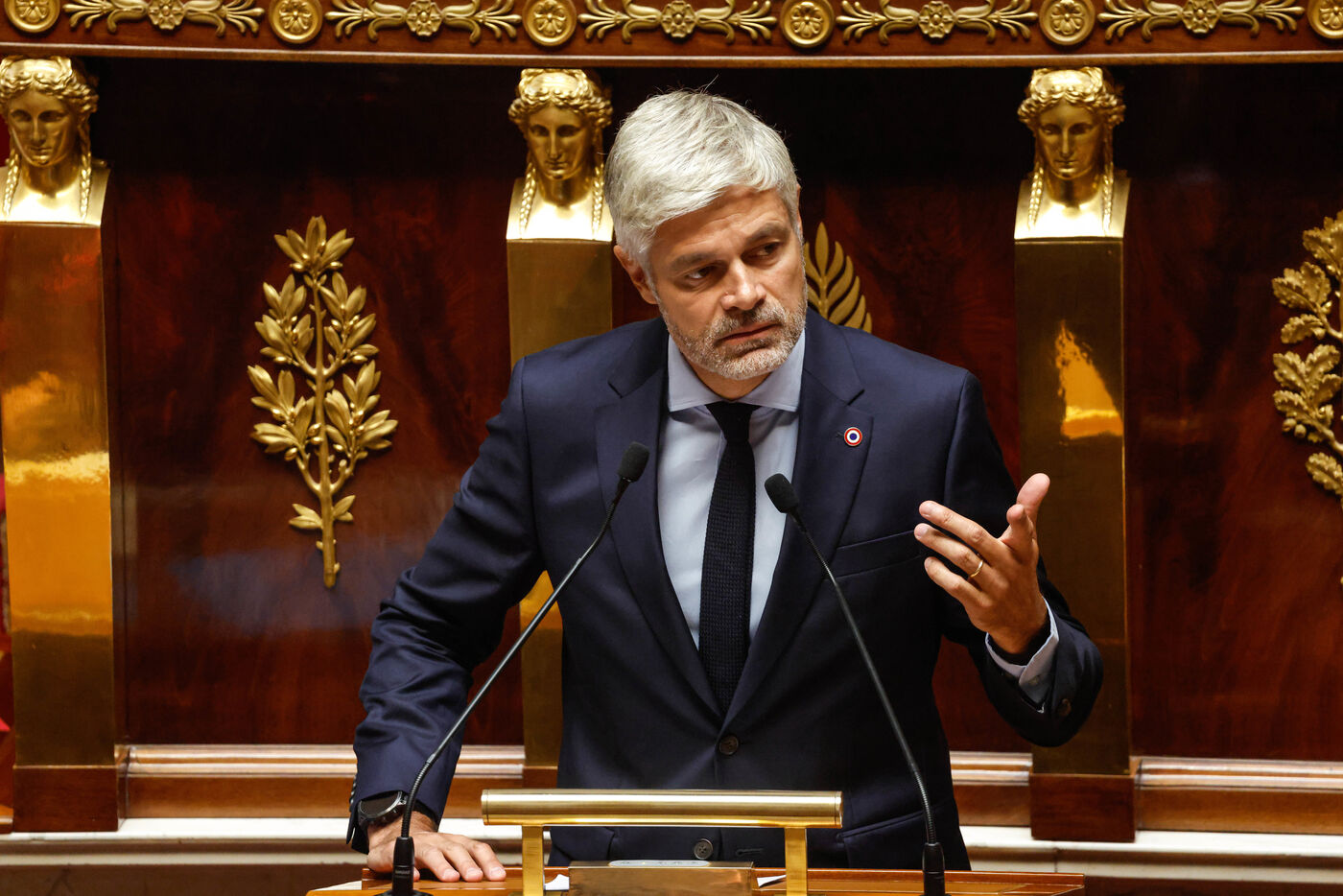 Laurent Wauquiez, le président des députés LR, lundi 8 septembre à l'Assemblée nationale. LP/Olivier Corsan