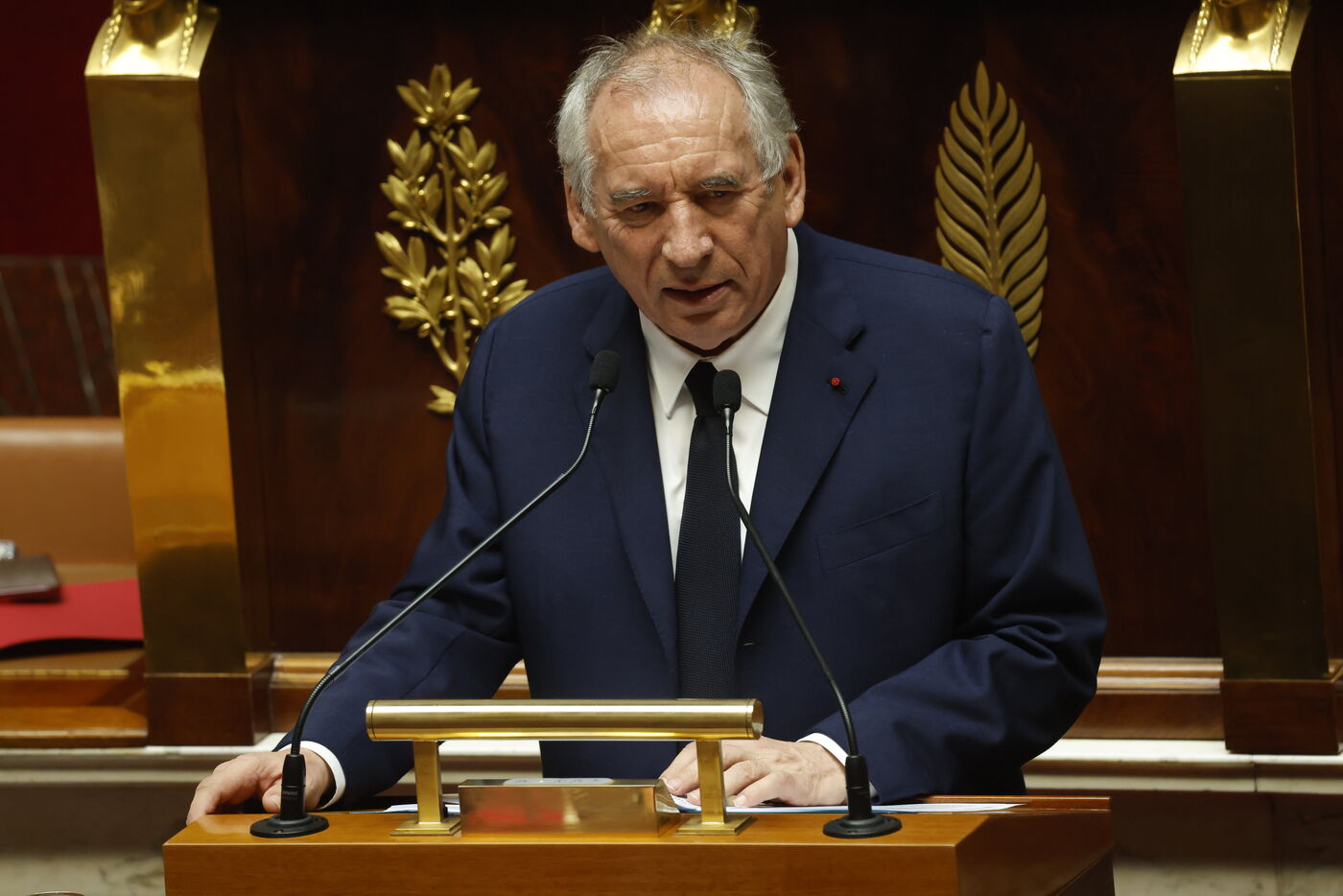 François Bayrou s'est présenté lundi devant l'Assemblée nationale qui s'apprête à lui refuser la confiance. LP/Olivier Corsan