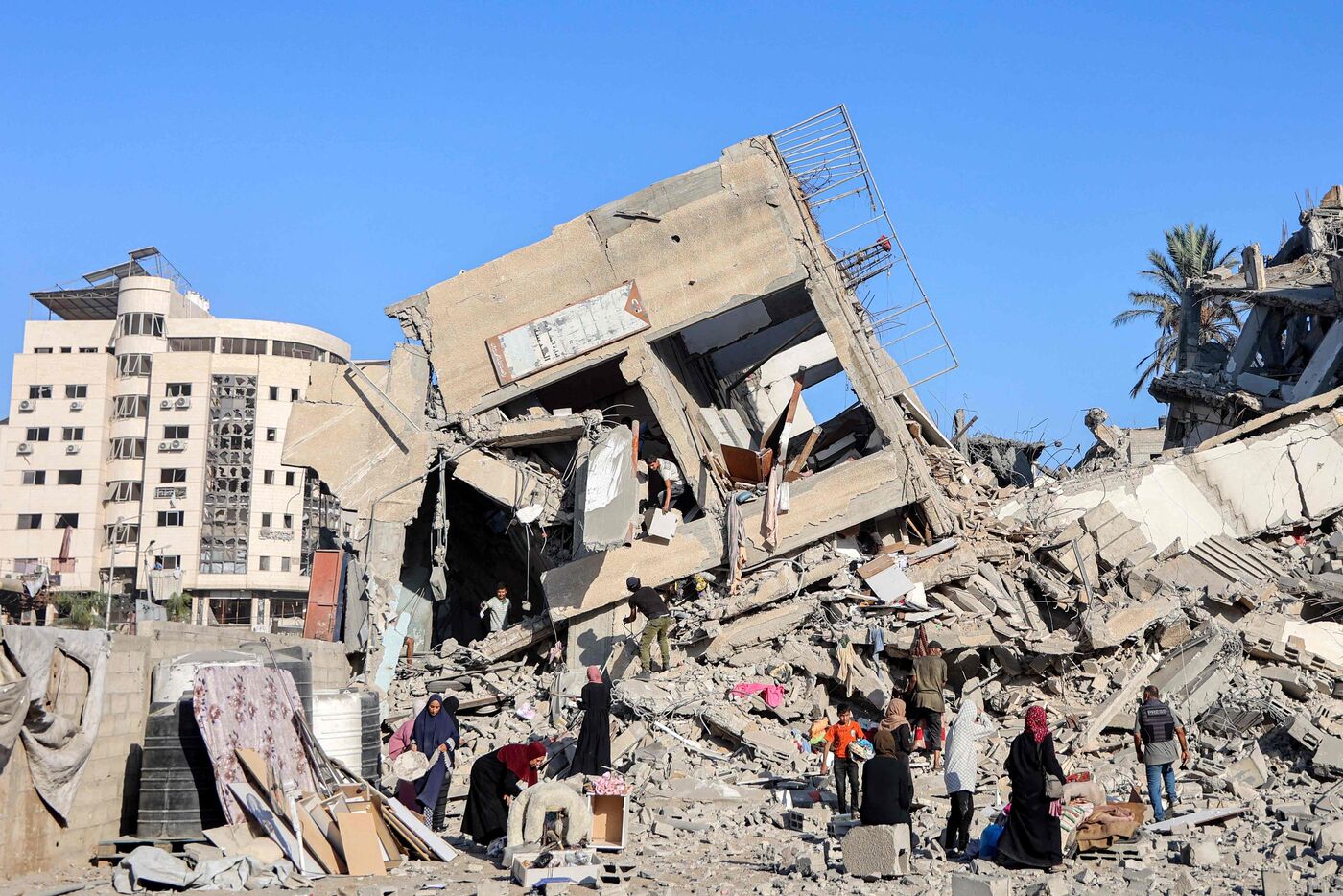 Gaza, le 9 septembre 2025. L'armée israélienne y a détruit lundi, après un appel des habitants à évacuer, une nouvelle tour d'habitation, la quatrième en trois jours, à Gaza-ville. AFP/Omar AL-QATTAA